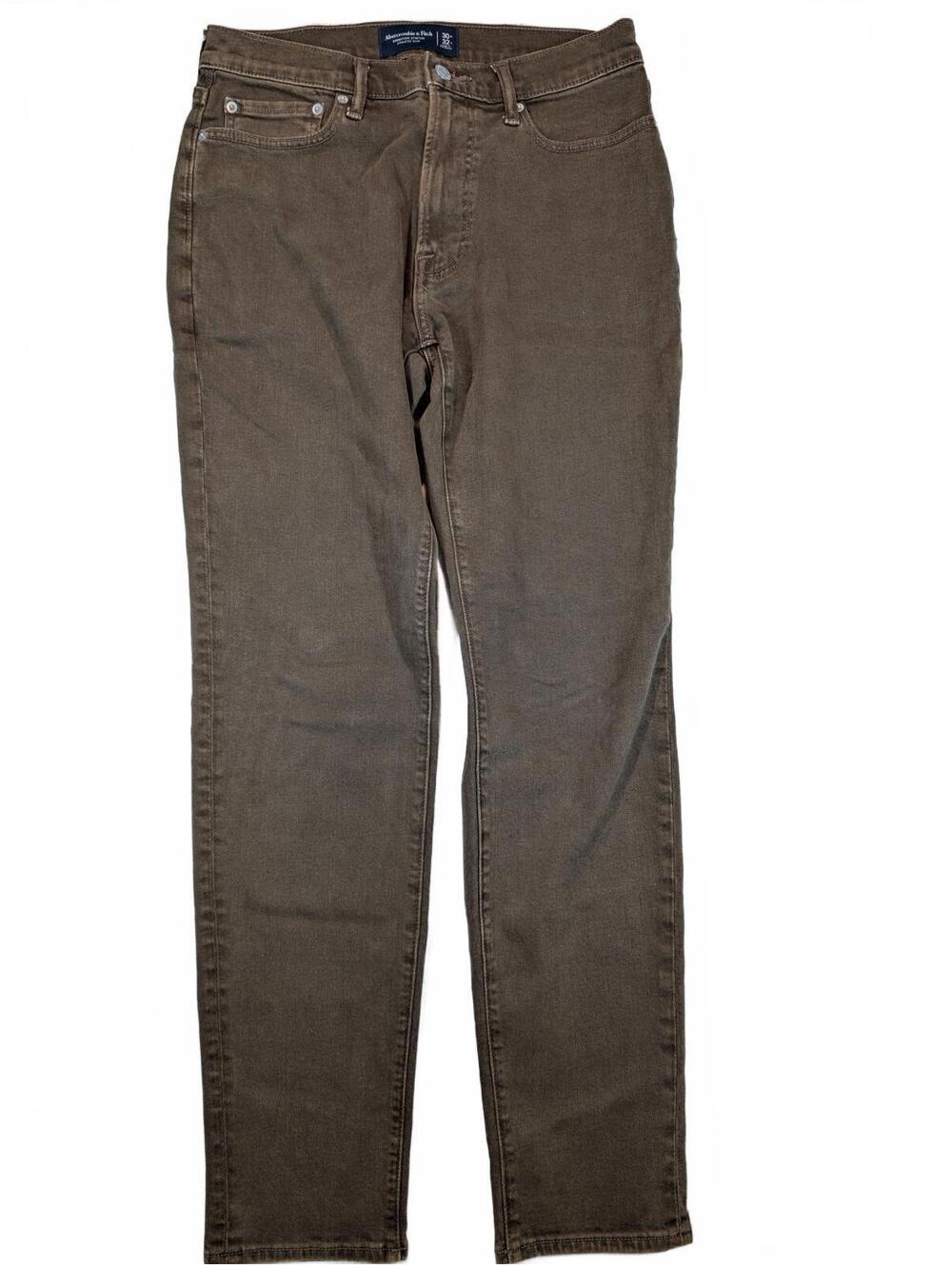 Abercrombie & Fitch Athletic Slim Brown Stretch Jeans Mens 30x32